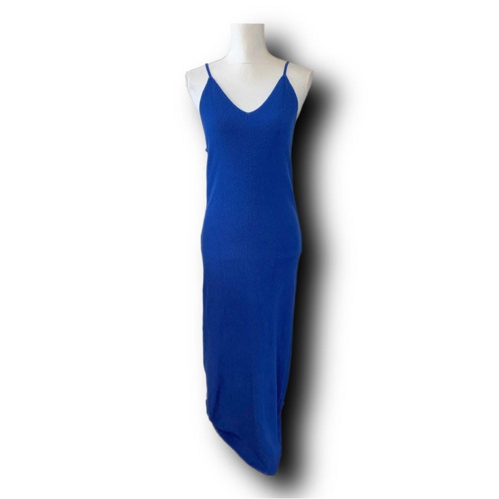 Freshman 1996 Cobalt Blue Sweater Knit Maxi Dress Minimalist Vibes